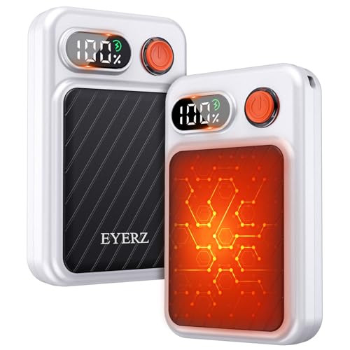 Rechargeable Electric Hand Warmers with LED Display & 4 Heat Levels - 2 Pack