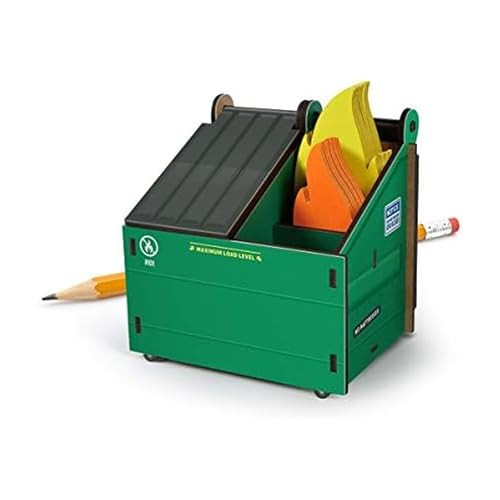 Genuine Fred Desk Dumpster Pencil Holder with 100+ Flame Note Cards