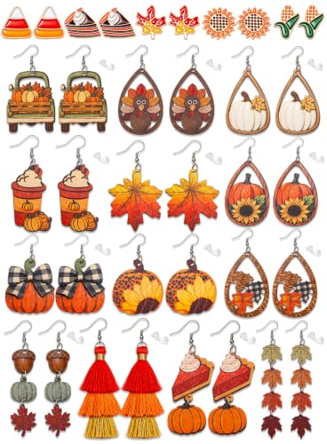 18-Pair Fall & Thanksgiving Earrings Set Deal
