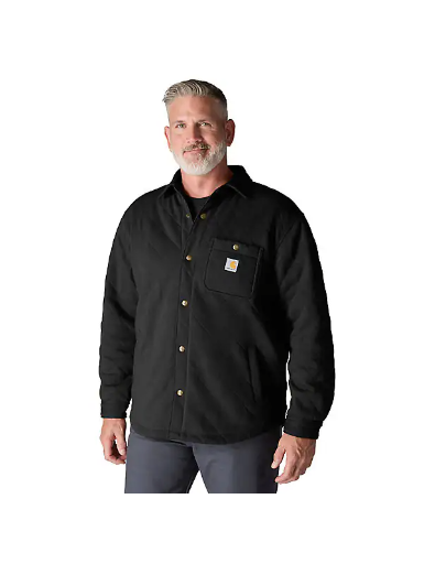 Carhartt Men's Rain Defender Loose Fit Heavyweight Quilted Snap Front Shirt Jacket