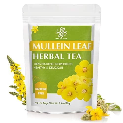 (Prime Deal) iMATCHME Mullein Leaf Respiratory & Lung Cleanse Herbal Tea Bags 40-Count
