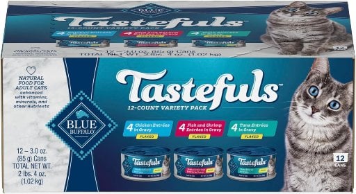 Blue Buffalo Flaked Wet Cat Food Chicken and Seafood Variety Pack 24-Count 3oz Cans Deal