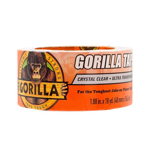 Gorilla Crystal Clear Repair Duct Tape, 1.88” x 18 yd