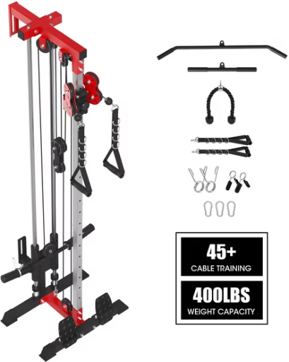 Mikolo Wall-Mounted Cable Crossover & Lat Pulldown Machine w/ 26-Position Dual Pulley System Deal