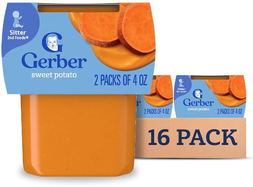 16-Pack 4-Oz Gerber Stage 2 Baby Food (Sweet Potato)