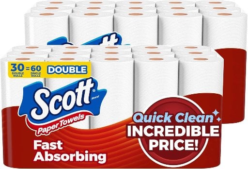 Scott Paper Towels Choose-A-Sheet 30 Double Rolls Deal
