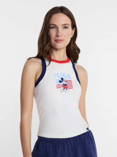 Disney Women's Mickey USA Flag Graphic Tank Top Deal