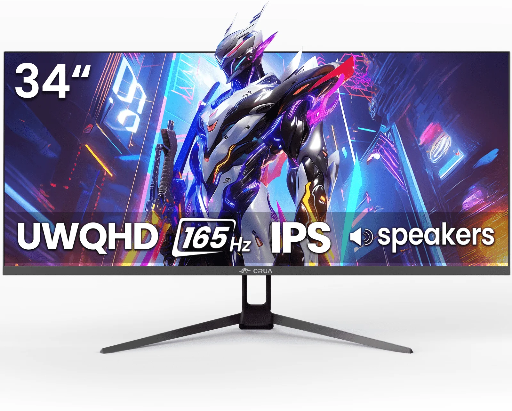 CRUA 34" 3440x1440 165Hz WQHD Ultrawide IPS Monitor Deal