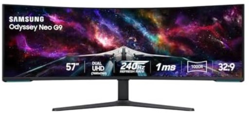 57" Samsung Odyssey Neo G9 Dual 4K Mini-LED 240Hz Curved Gaming Monitor
