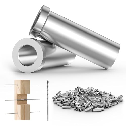 120 Pack Stainless Steel Protector Sleeves Cable Railing Hardware Kit for 1/8" Wire Rope