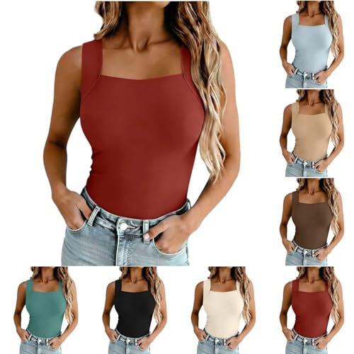 Womens Tank Tops w/Built in Bra  