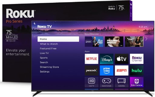 75" 4K UHD Mini-LED Roku Smart TV 2025 Pro Series