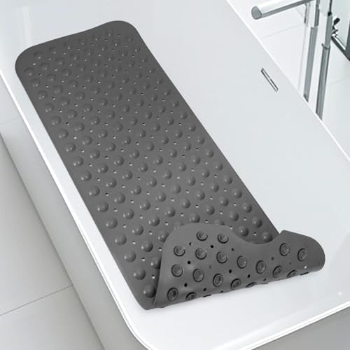 WarmSnow Non-Slip Bathtub Mat 39.5 x 16 Inch Dark Gray Deal