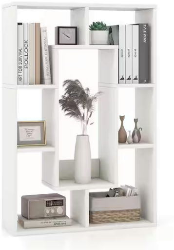 Costway 36.5" 7-Cube Geometric Modern Open Bookshelf