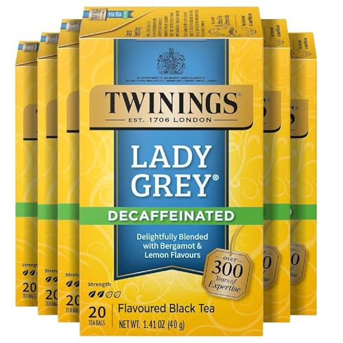 Twinings Decaffeinated Lady Grey Individually Wrapped Tea Bags 6-Pack 20-Count Deal