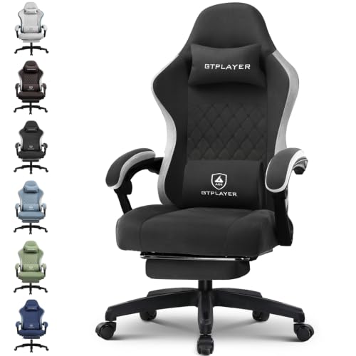 GTPLAYER High Back Gaming Chair w/ Pocket Spring Cushion, Linkage Armrests & Footrest (Black) Deal