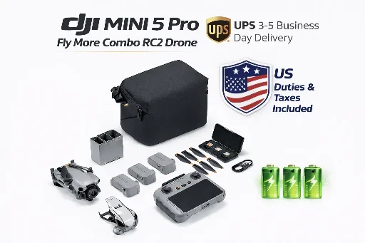 DJI Mini 5 Pro Fly More Combo RC2 Drone with 3 Batteries