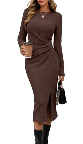 OFEEFAN Long Sleeve Dresses - Many Colors Deal