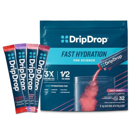 DripDrop Hydration Packets - Juicy Variety Pack - 32ct Deal