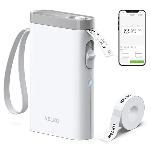 Nelko P21 Bluetooth Wireless Label Maker (iOS & Android Compatible, White)