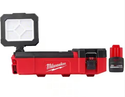 Milwaukee M12 PACKOUT Flood Light with High Output 2.5 Ah Battery Deal