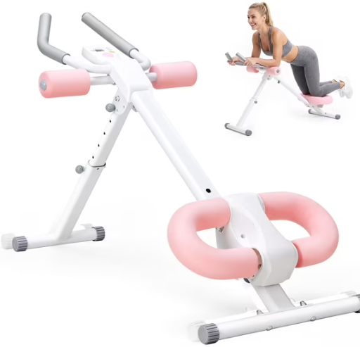 EDX Adjustable Foldable Ab Machine with 440 lbs Capacity Pink Deal