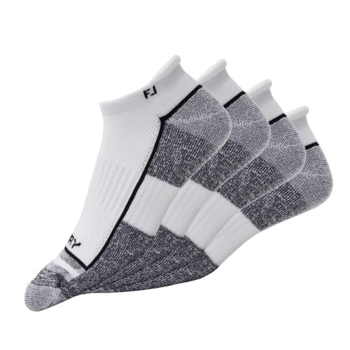 FootJoy Men's ProDry Roll Tab Socks 2-Pair (12-15, White)