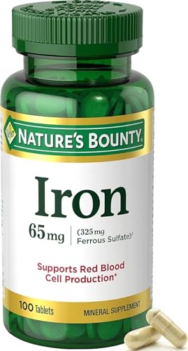 Nature's Bounty Iron 65mg (325mg Ferrous Sulfate) 100-Count Tablets Deal