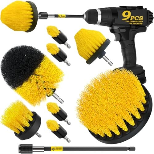 Holikme Drill Brush Power Scrubber Cleaning Attachment Set 9-Pack Deal