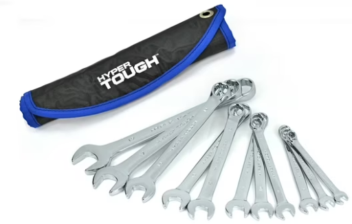 Hyper Tough 11-Piece Combination Wrench Set, Metric