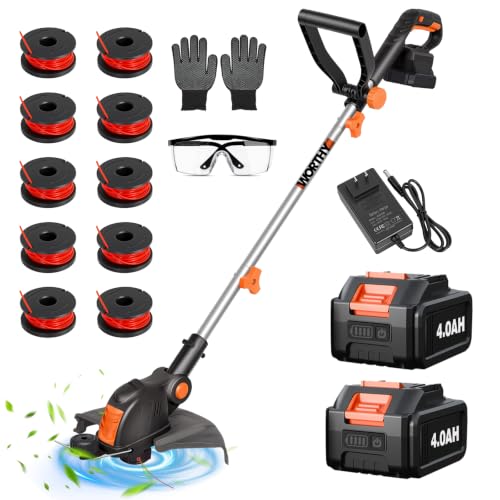 HortiHub Electric Weed Wacker Eater Cordless Battery Powered String Trimmer Whacker Deal