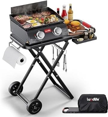 Laudlife Portable Propane Gas Griddle with Collapsible Stand