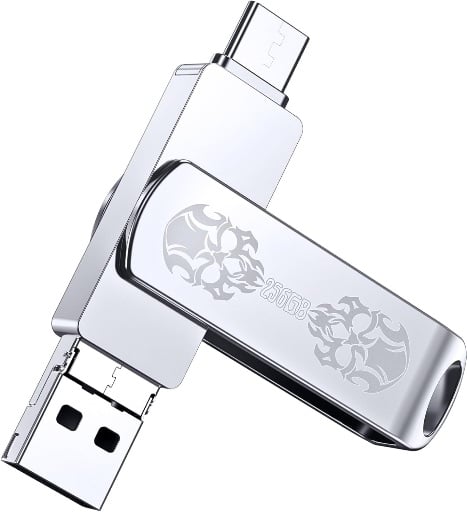 Flash Drive for iPhone 256GB with Lightning, USB, Type-C Plugs