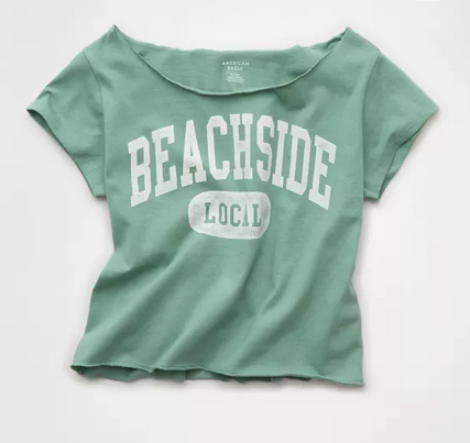 AE Off-the-Shoulder Graphic T-Shirt