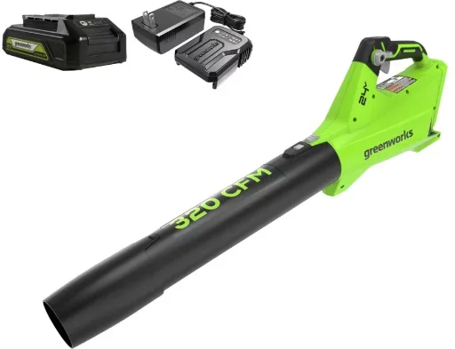 Greenworks POWERALL 24V 2Ah Cordless Axial Leaf Blower Kit (320CFM / 90MPH) Deal