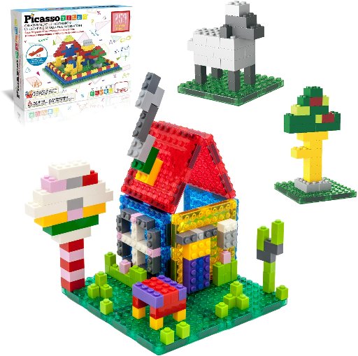 PicassoTiles 259PCS Magnetic Brick Building Blocks Combo Set