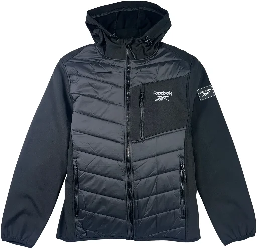 Reebok Men's Soft Woven Quilted Hooded Jacket Deal