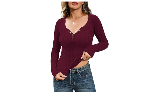Totatuit Lightweight Long Sleeve V Neck Sweaters  