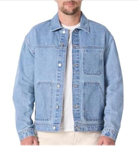 Amazon Essentials Men's Rigid Denim Relaxed Fit Utility Jacket