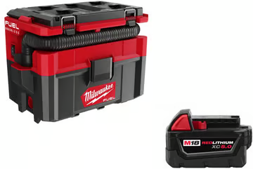 Milwaukee 2.5 Gallon M18 PACKOUT Wet Dry Vac w 5.0Ah Battery Pack Deal