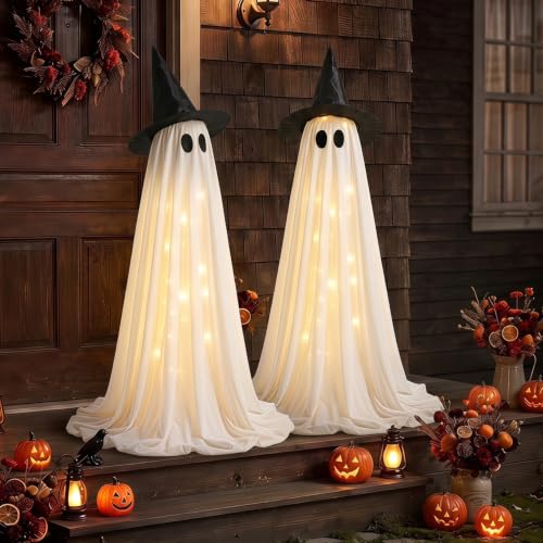Outdoor Light Up Ghost 63″ 2-Pack