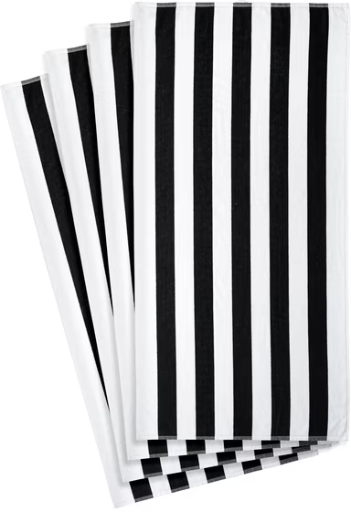 Mainstays Cabana Stripe Beach Towels 4-Pack 58in x 28in Deal