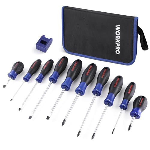 WORKPRO 10-Piece Magnetic Screwdriver Set with Pouch