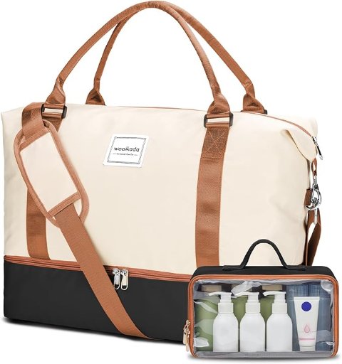 Woomada Weekender Bag with Shoe Compartment and Toiletry Bag