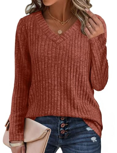 Sampeel Long Sleeve V Neck Sweaters