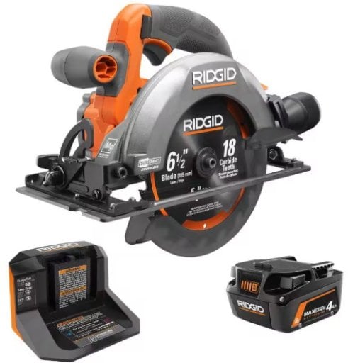 Ridgid 18V SubCompact Brushless Cordless 6-1/2 in. Circular Saw Kit with 4.0 Ah MAX Output Battery and Charger Deal