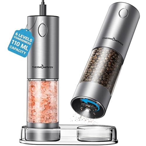 ThermoMaven Electric Salt & Pepper Grinder Set w/ LED & USB-C Charging 110ml Deal