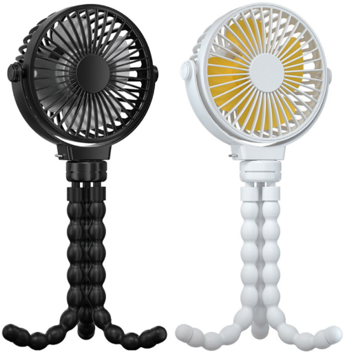 Portable Baby Stroller Fan with Flexible Tripod and 360° Cooling