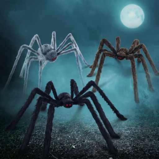 Joyfy 3-Pack 5 FT Giant Spider Halloween Decorations