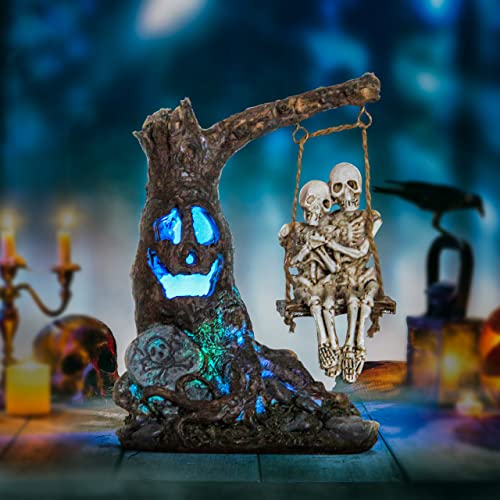 Smadeer Halloween Skull Statue w/ Color-Changing LED Deal